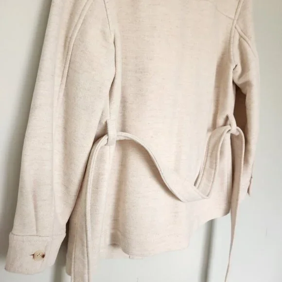 & Other Stories Wool Blend Cream Oversized Coat Jacket Overshirt Shacket Size 8 - Picture 11 of 12